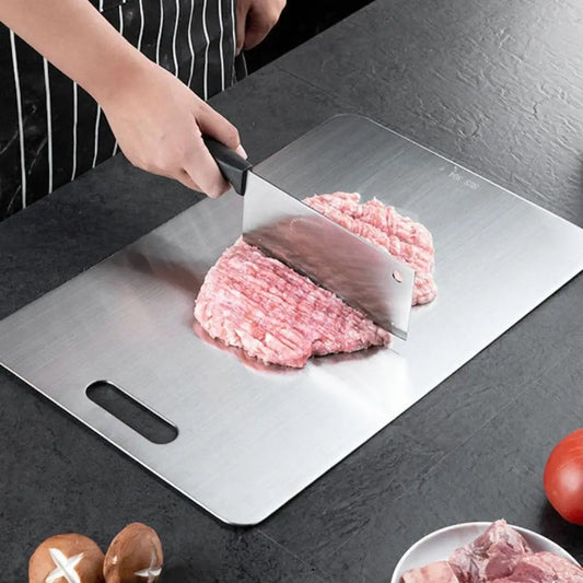 Eco-Friendly Stainless Steel Chopping Board for Effortless Kitchen Food Preparation