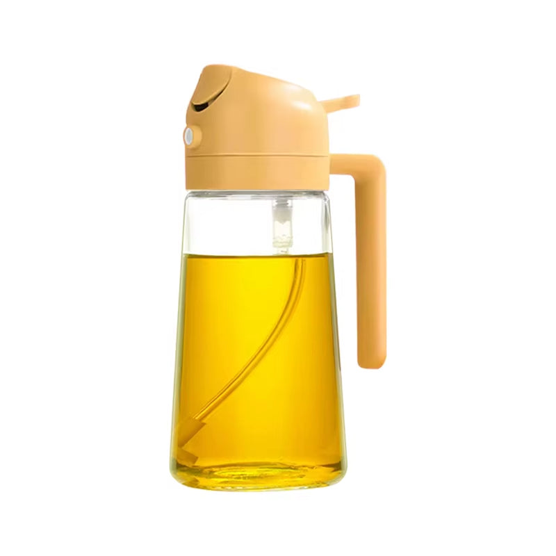 Orange oil sprayer and pourer dispenser, designed for precise oil distribution in your kitchen and BBQ, with a vibrant, functional design