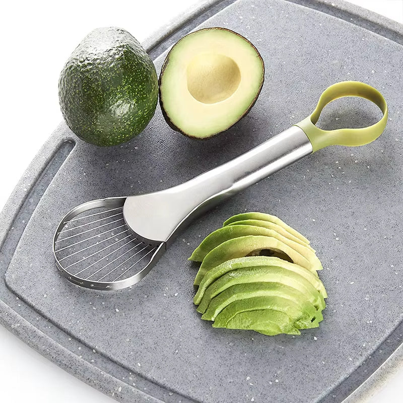 Ergonomically designed avocado slicer and peeler for comfortable and effortless use, enhancing kitchen