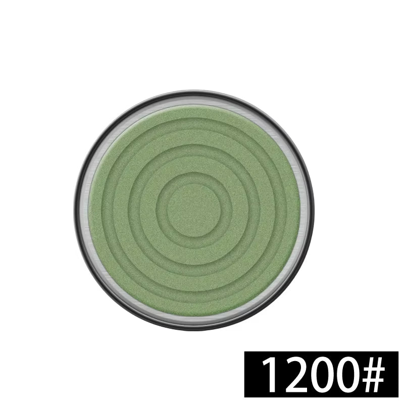 Detailed view of the 1200 grit whetstone sharpening disc compatible with the magnetic rolling knife sharpener, suitable for initial coarse sharpening