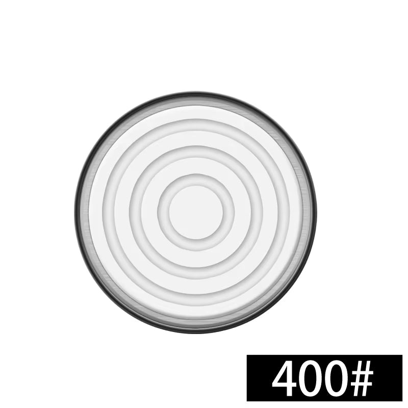 Detailed view of the 400 grit whetstone sharpening disc compatible with the magnetic rolling knife sharpener, suitable for initial coarse sharpening