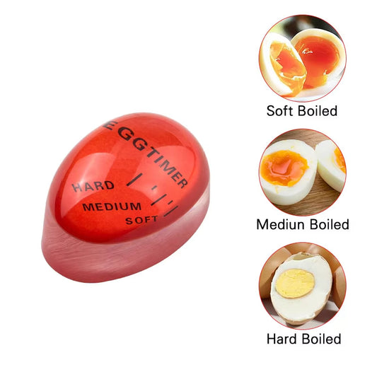 Color changing egg timer for perfectly boiled eggs, essential kitchen tool for cooking accuracy
