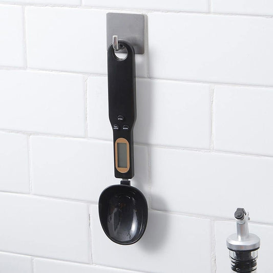 Black digital measuring spoon scale for precise kitchen use