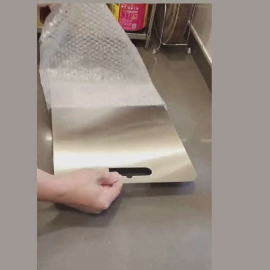 Durable double-sided stainless steel cutting board with elk design, ideal for modern kitchens