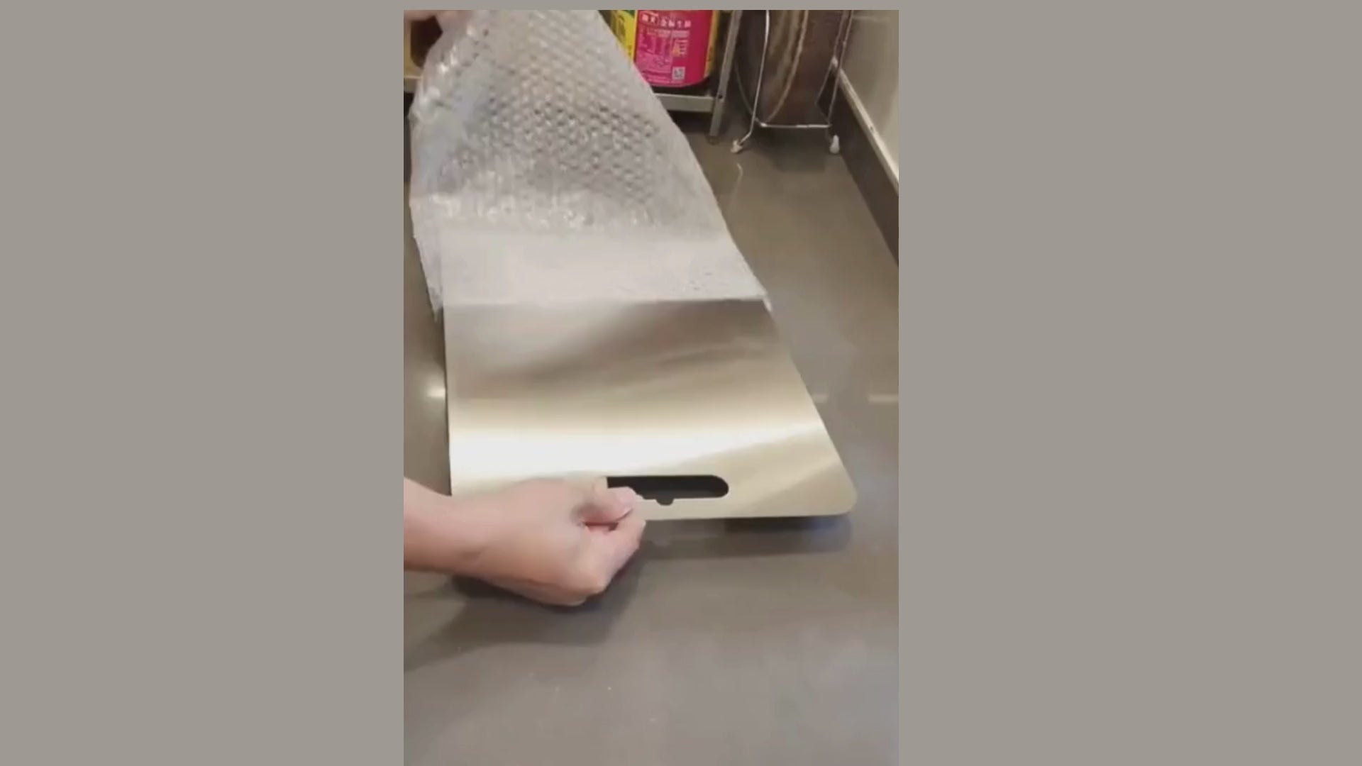 Durable double-sided stainless steel cutting board with elk design, ideal for modern kitchens