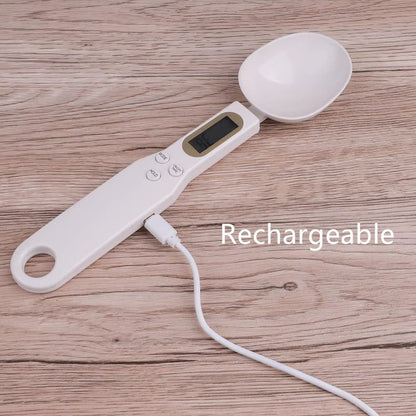 Rechargeable digital measuring spoon with long-lasting battery