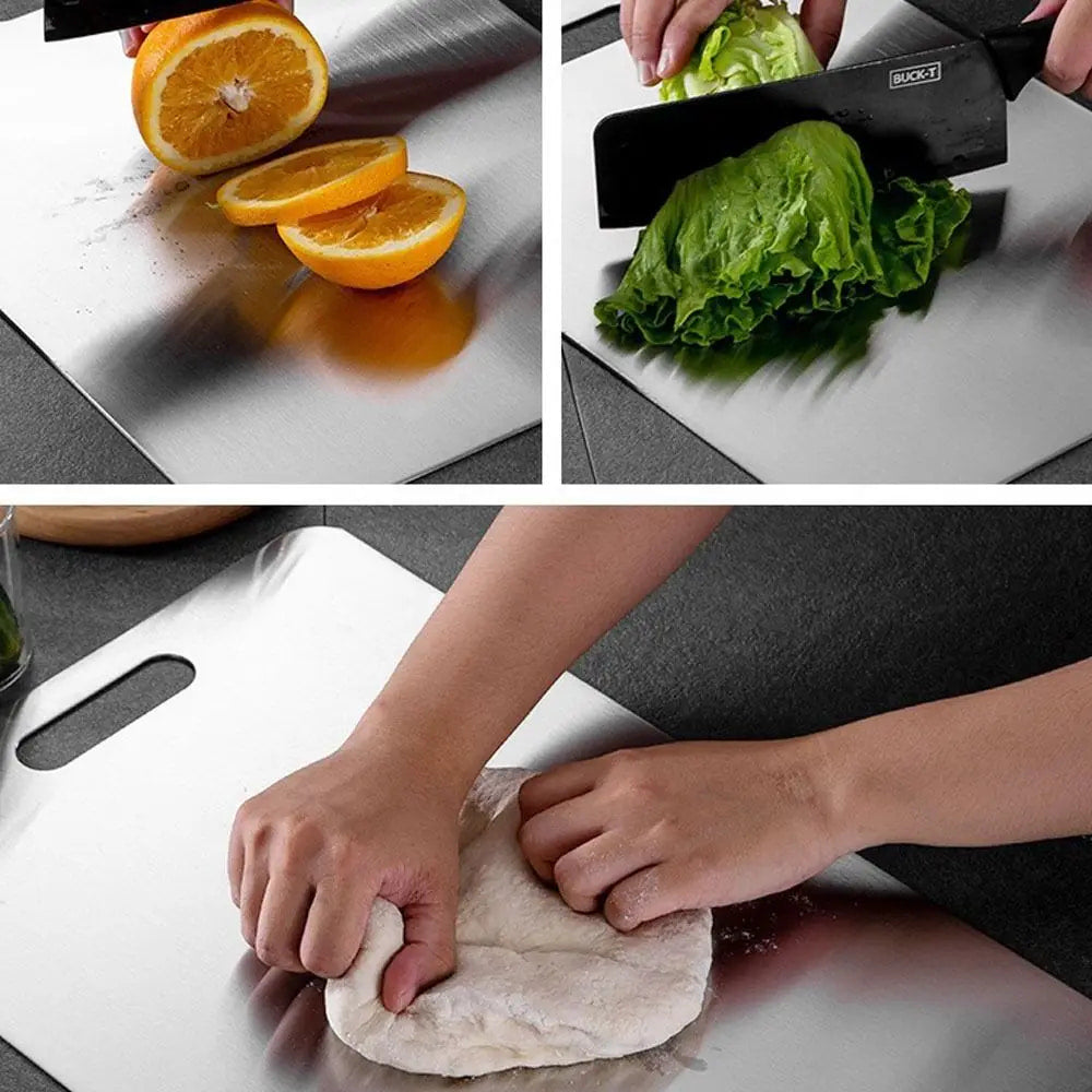 Versatile Stainless Steel Cutting Board for Various Kitchen Tasks like Slicing, Dicing, and Kneading